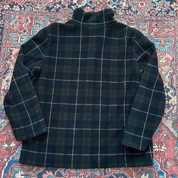 Vintage Talbots Classic Plaid Quarter Zip Fleece Womens Petite M - Picture 4 of 7
